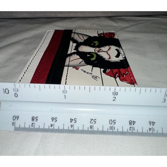 Brighton Card Wallet With Black & White Kitty Cat Kitten Cardholder NEW - Picture 5 of 6